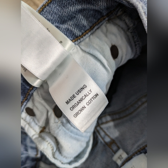 AGOLDE Nico High Rise Slim Fit Jeans Denim Button Fly Distressed Raw Hem 26 - Picture 9 of 10